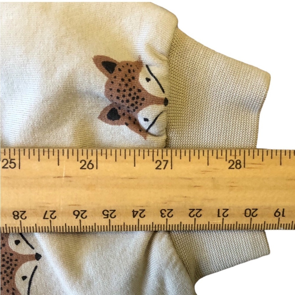 NWT Quincy Mae Relaxed Fleece Jumpsuit || Foxes || Sand - Picture 3 of 6